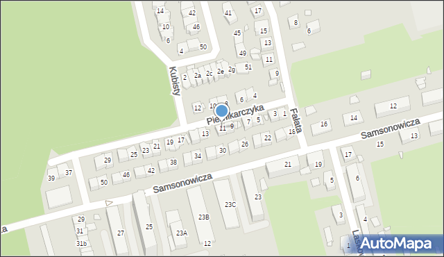 Katowice, Piernikarczyka Józefa, 11, mapa Katowic