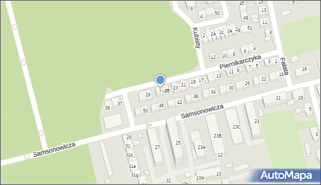 Katowice, Piernikarczyka Józefa, 27, mapa Katowic