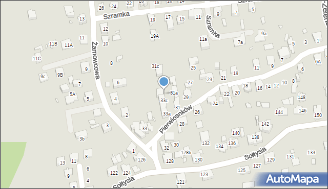 Katowice, Pierwiosnków, 33d, mapa Katowic