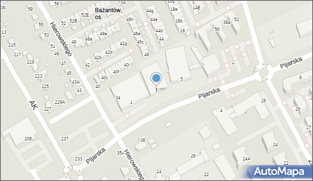 Katowice, Pijarska, 3, mapa Katowic