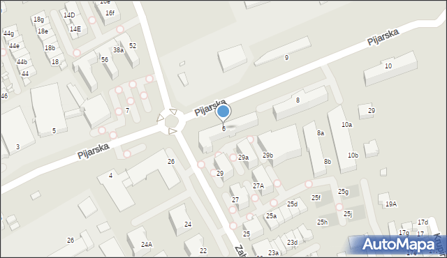 Katowice, Pijarska, 6, mapa Katowic