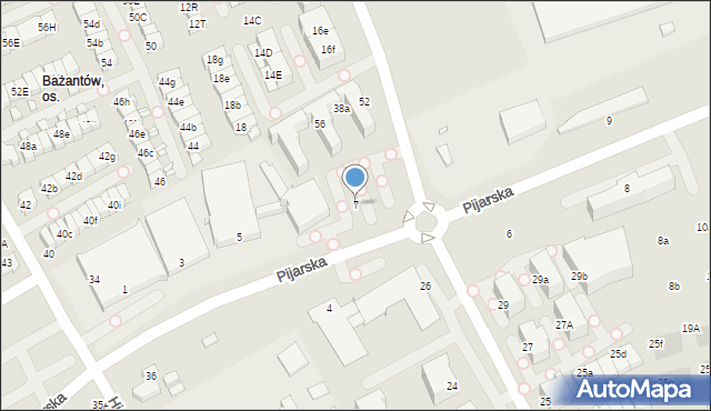 Katowice, Pijarska, 7, mapa Katowic