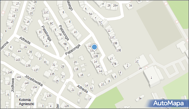 Katowice, Pietrusińskiego Jana, 12D, mapa Katowic