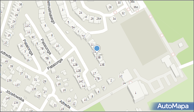 Katowice, Pietrusińskiego Jana, 13A, mapa Katowic