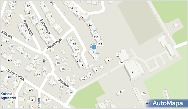 Katowice, Pietrusińskiego Jana, 17A, mapa Katowic