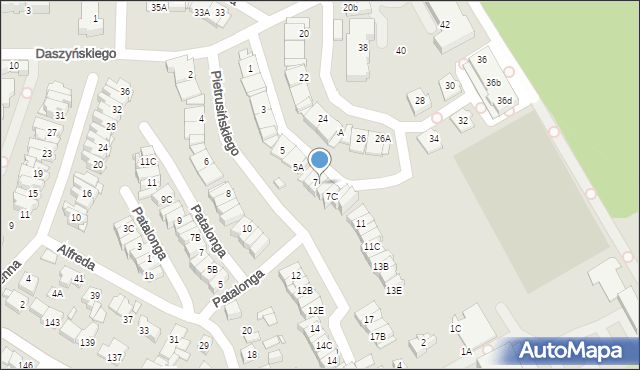 Katowice, Pietrusińskiego Jana, 7A, mapa Katowic