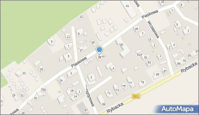 Kąty Rybackie, Piaskowa, 38, mapa Kąty Rybackie