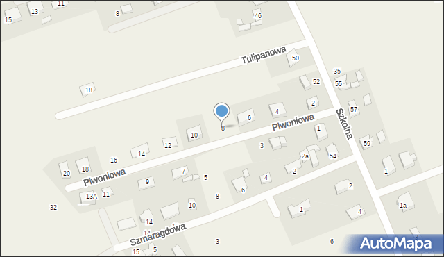 Kaźmierz, Piwoniowa, 8, mapa Kaźmierz