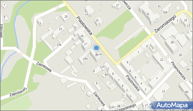 Kędzierzyn-Koźle, Piastowska, 15, mapa Kędzierzyna-Koźle