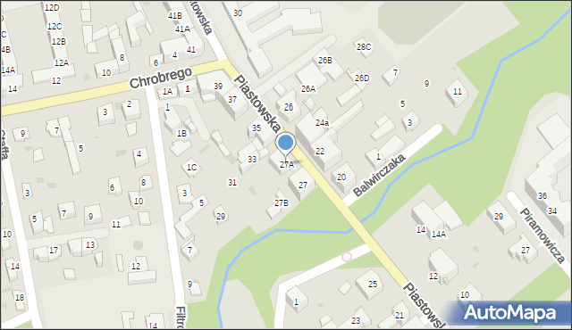 Kędzierzyn-Koźle, Piastowska, 27A, mapa Kędzierzyna-Koźle