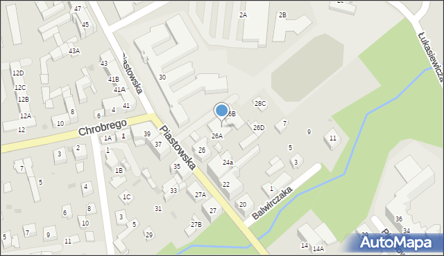 Kędzierzyn-Koźle, Piastowska, 28, mapa Kędzierzyna-Koźle