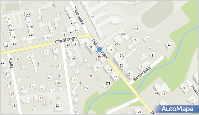 Kędzierzyn-Koźle, Piastowska, 35, mapa Kędzierzyna-Koźle