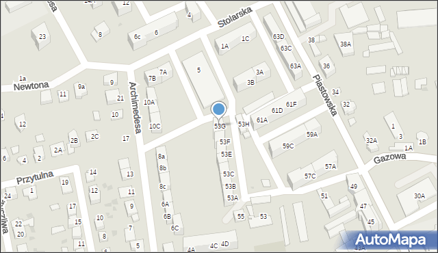 Kędzierzyn-Koźle, Piastowska, 53G, mapa Kędzierzyna-Koźle