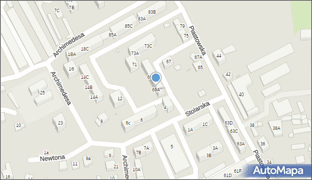 Kędzierzyn-Koźle, Piastowska, 69A, mapa Kędzierzyna-Koźle