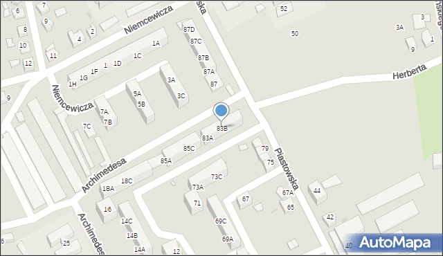 Kędzierzyn-Koźle, Piastowska, 83B, mapa Kędzierzyna-Koźle