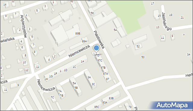 Kędzierzyn-Koźle, Piastowska, 87D, mapa Kędzierzyna-Koźle