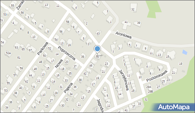 Kędzierzyn-Koźle, Piękna, 50, mapa Kędzierzyna-Koźle