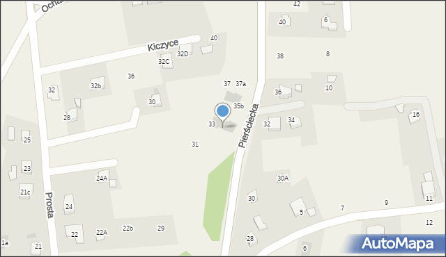 Kiczyce, Pierściecka, 33a, mapa Kiczyce