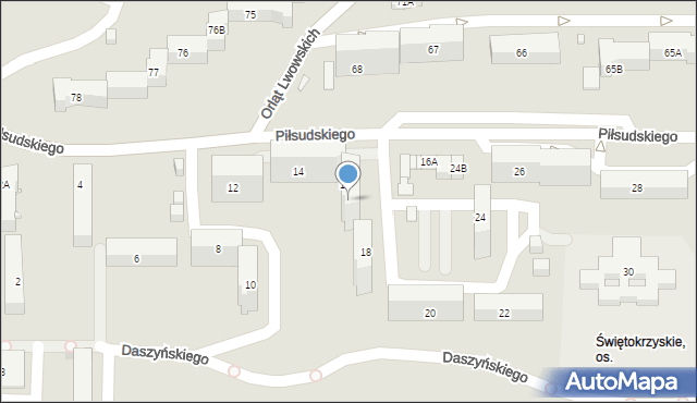 Kielce, Piłsudskiego Józefa, marsz., 16, mapa Kielc