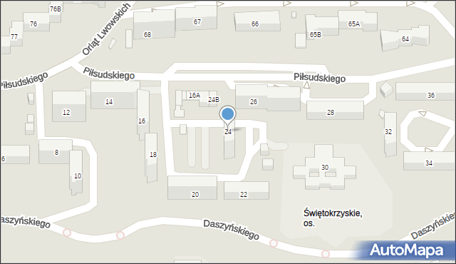 Kielce, Piłsudskiego Józefa, marsz., 24, mapa Kielc