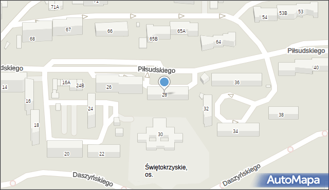 Kielce, Piłsudskiego Józefa, marsz., 28, mapa Kielc