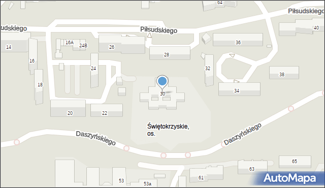 Kielce, Piłsudskiego Józefa, marsz., 30, mapa Kielc