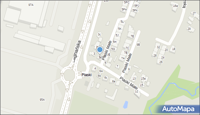 Kielce, Piaski Małe, 3a, mapa Kielc