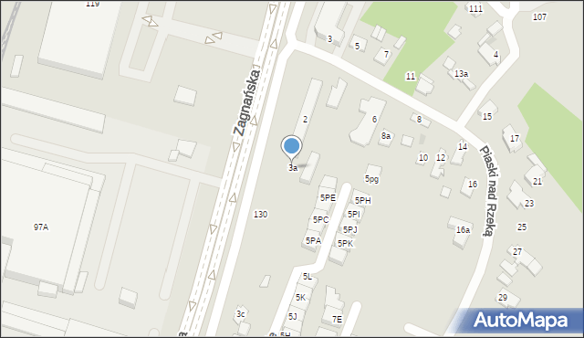 Kielce, Piaski nad Rzeką, 3a, mapa Kielc