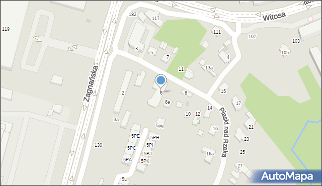 Kielce, Piaski nad Rzeką, 6, mapa Kielc