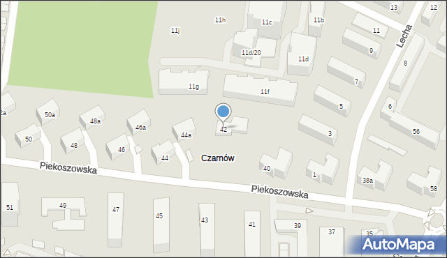 Kielce, Piekoszowska, 42, mapa Kielc