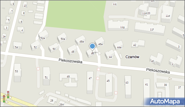 Kielce, Piekoszowska, 46, mapa Kielc