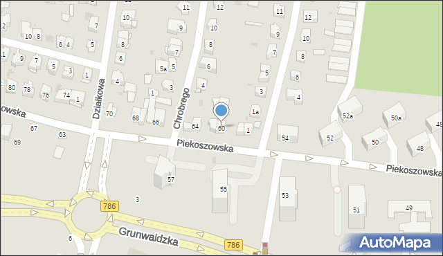 Kielce, Piekoszowska, 60, mapa Kielc