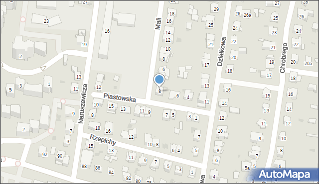 Kielce, Piastowska, 8, mapa Kielc