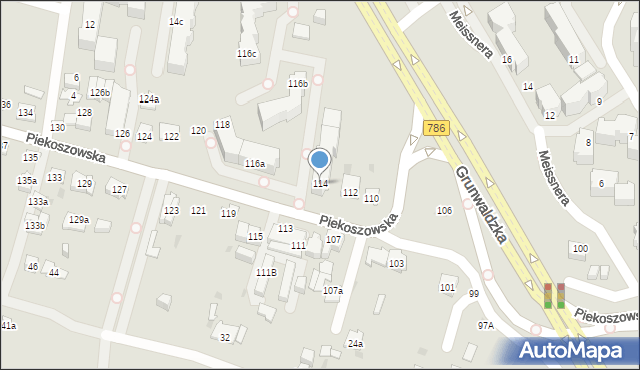 Kielce, Piekoszowska, 114, mapa Kielc