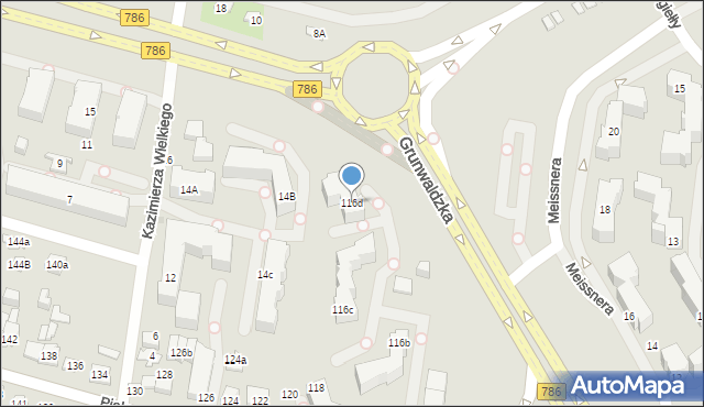 Kielce, Piekoszowska, 116d, mapa Kielc