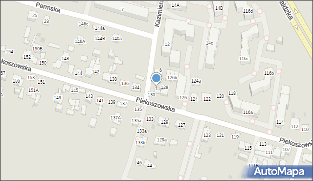 Kielce, Piekoszowska, 130a, mapa Kielc