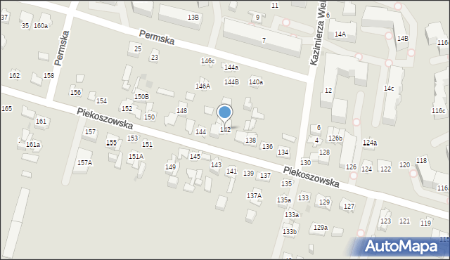 Kielce, Piekoszowska, 142, mapa Kielc