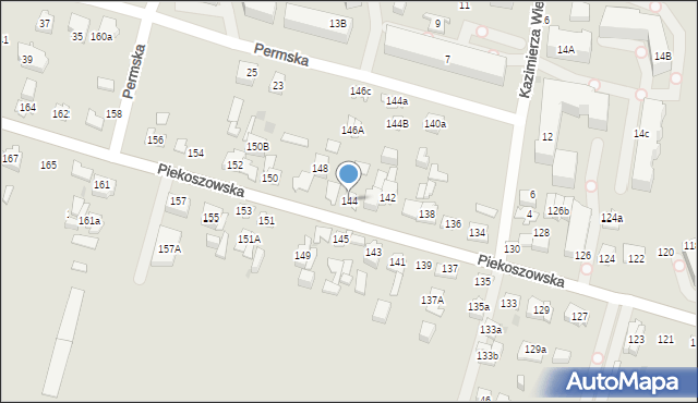 Kielce, Piekoszowska, 144, mapa Kielc