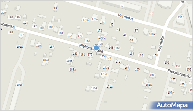 Kielce, Piekoszowska, 177, mapa Kielc