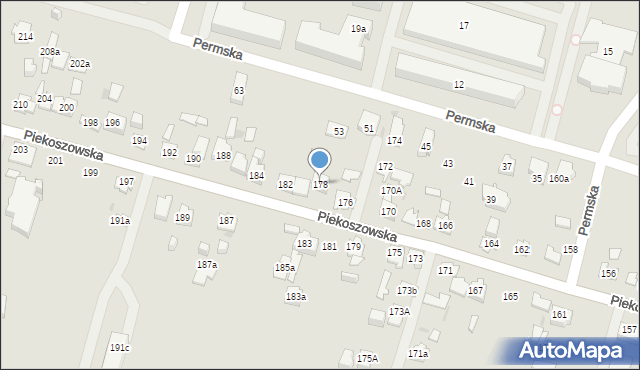 Kielce, Piekoszowska, 178, mapa Kielc