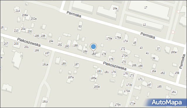 Kielce, Piekoszowska, 182, mapa Kielc