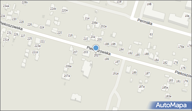 Kielce, Piekoszowska, 201, mapa Kielc