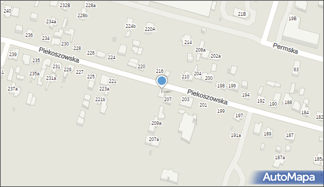Kielce, Piekoszowska, 209, mapa Kielc