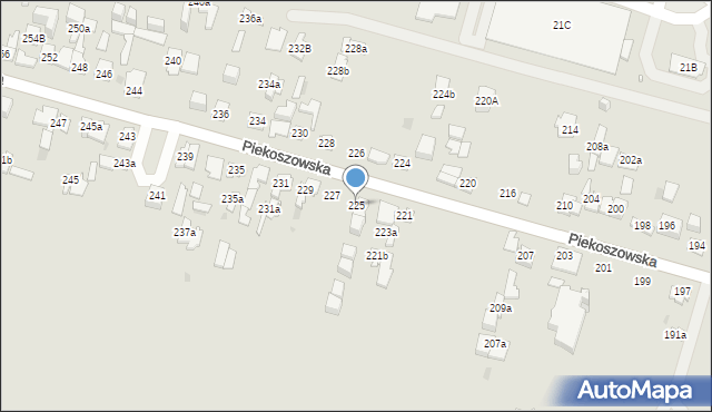 Kielce, Piekoszowska, 225, mapa Kielc