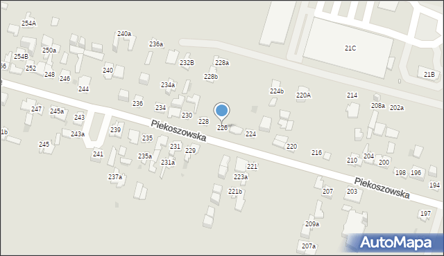 Kielce, Piekoszowska, 226, mapa Kielc