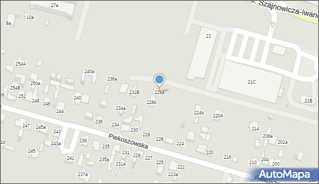 Kielce, Piekoszowska, 228a, mapa Kielc