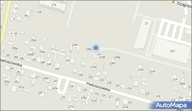Kielce, Piekoszowska, 234b, mapa Kielc