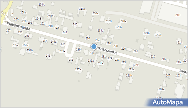 Kielce, Piekoszowska, 235b, mapa Kielc