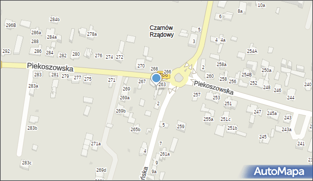 Kielce, Piekoszowska, 265a, mapa Kielc