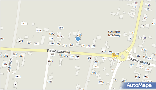 Kielce, Piekoszowska, 278, mapa Kielc